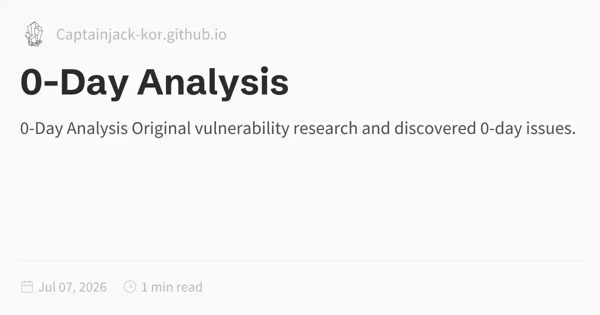 0-Day Analysis