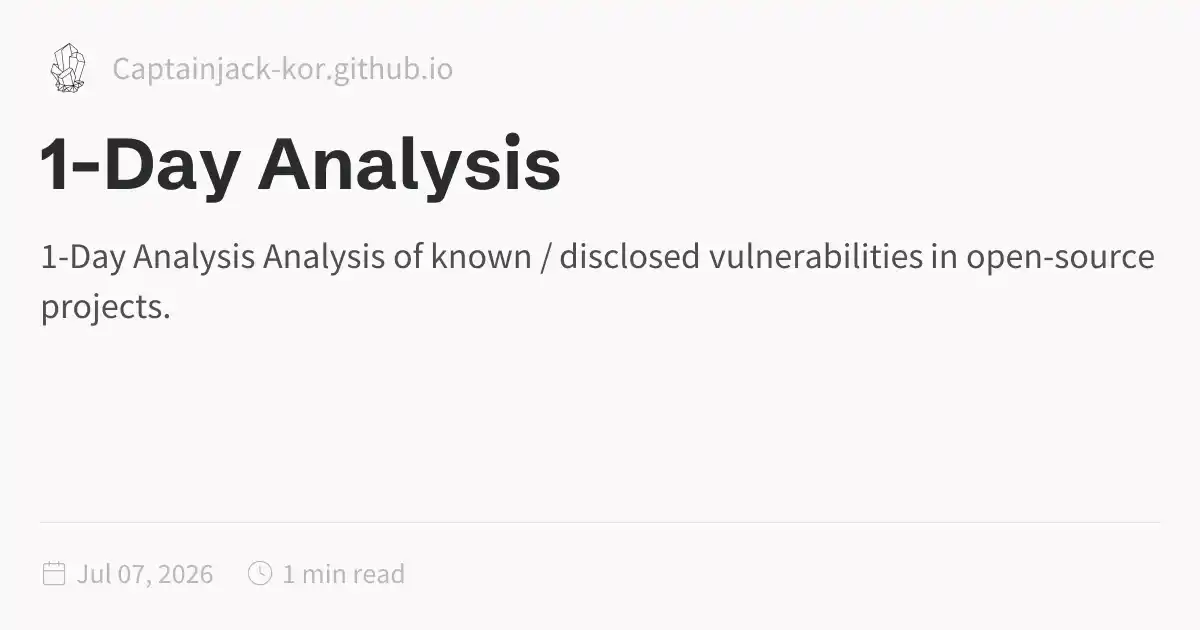 1-Day Analysis
